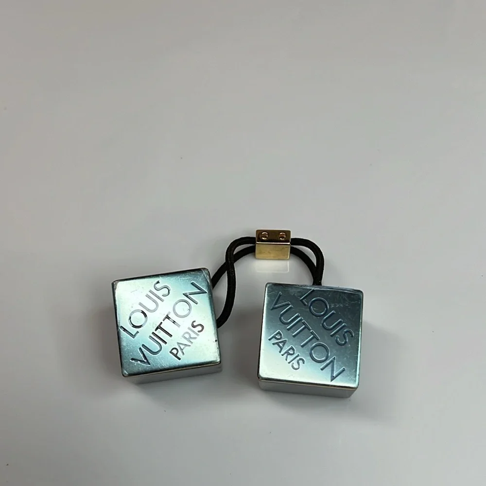 LOUIS VUITTON BLUE METALLIC/BLACK HAIR BAUBLES